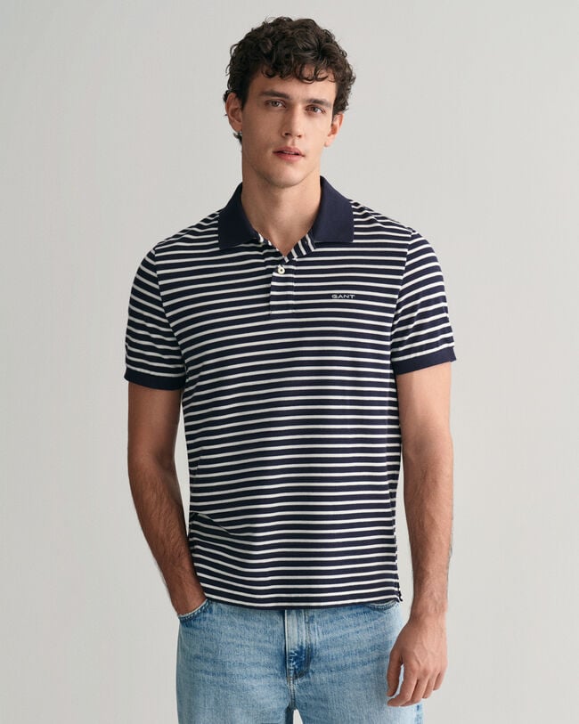 Striped Piqué Polo Shirt