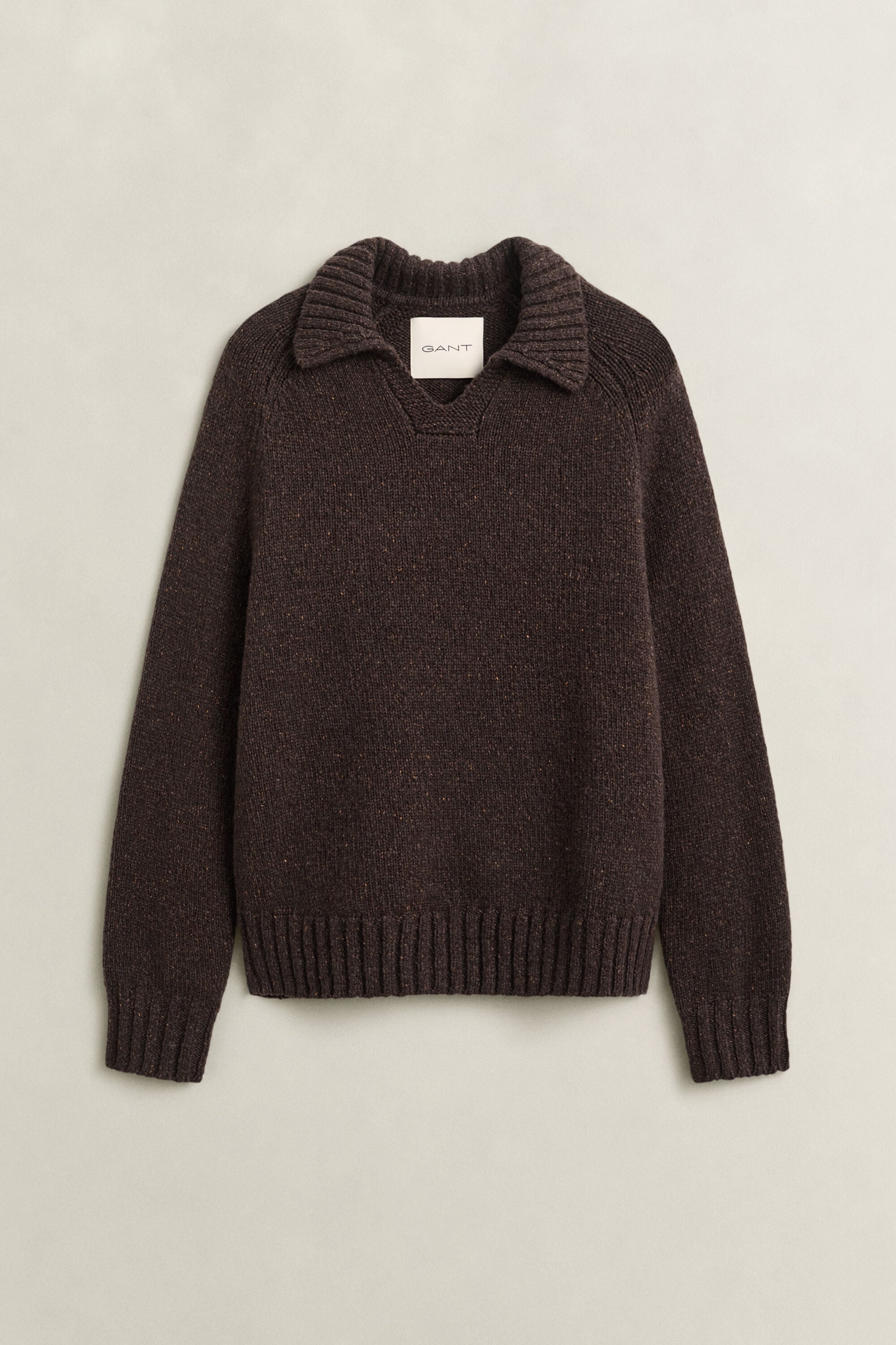 Wool Silk Blend Polo Sweater