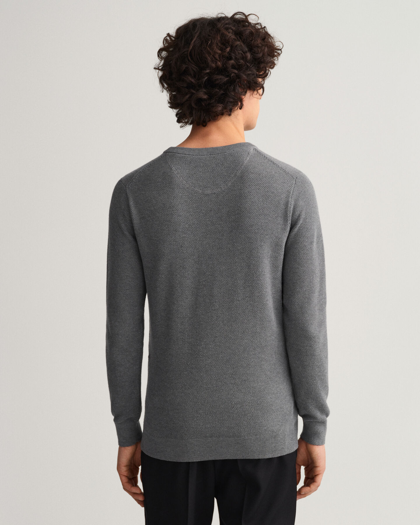 Cotton Piqu&eacute; Crew Neck Sweater