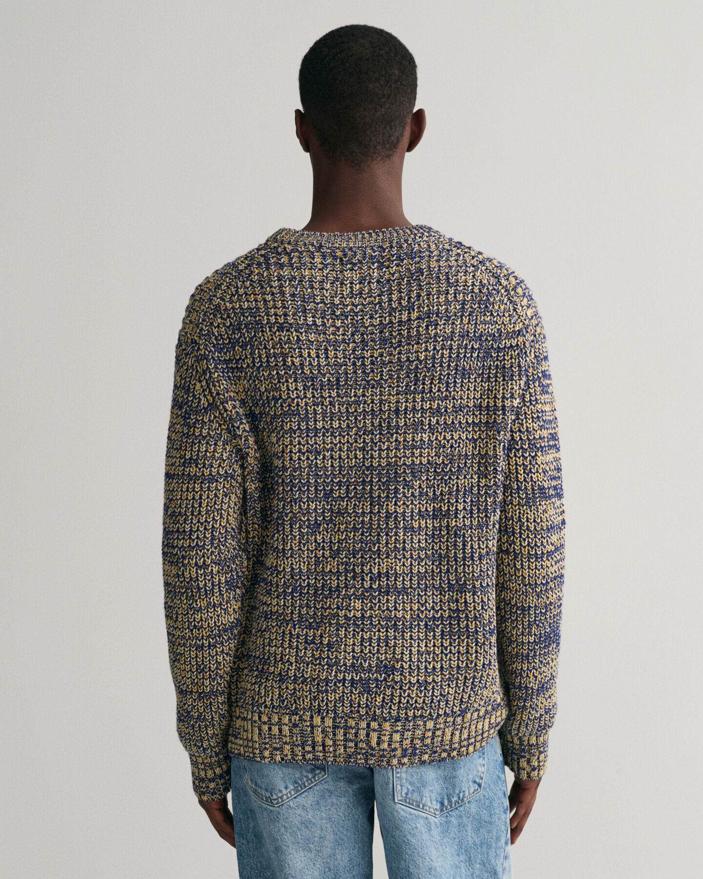 Multicolored Ribbed Crew Neck Sweater