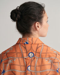 Relaxed Fit Sailing Print Cotton Silk Blouse