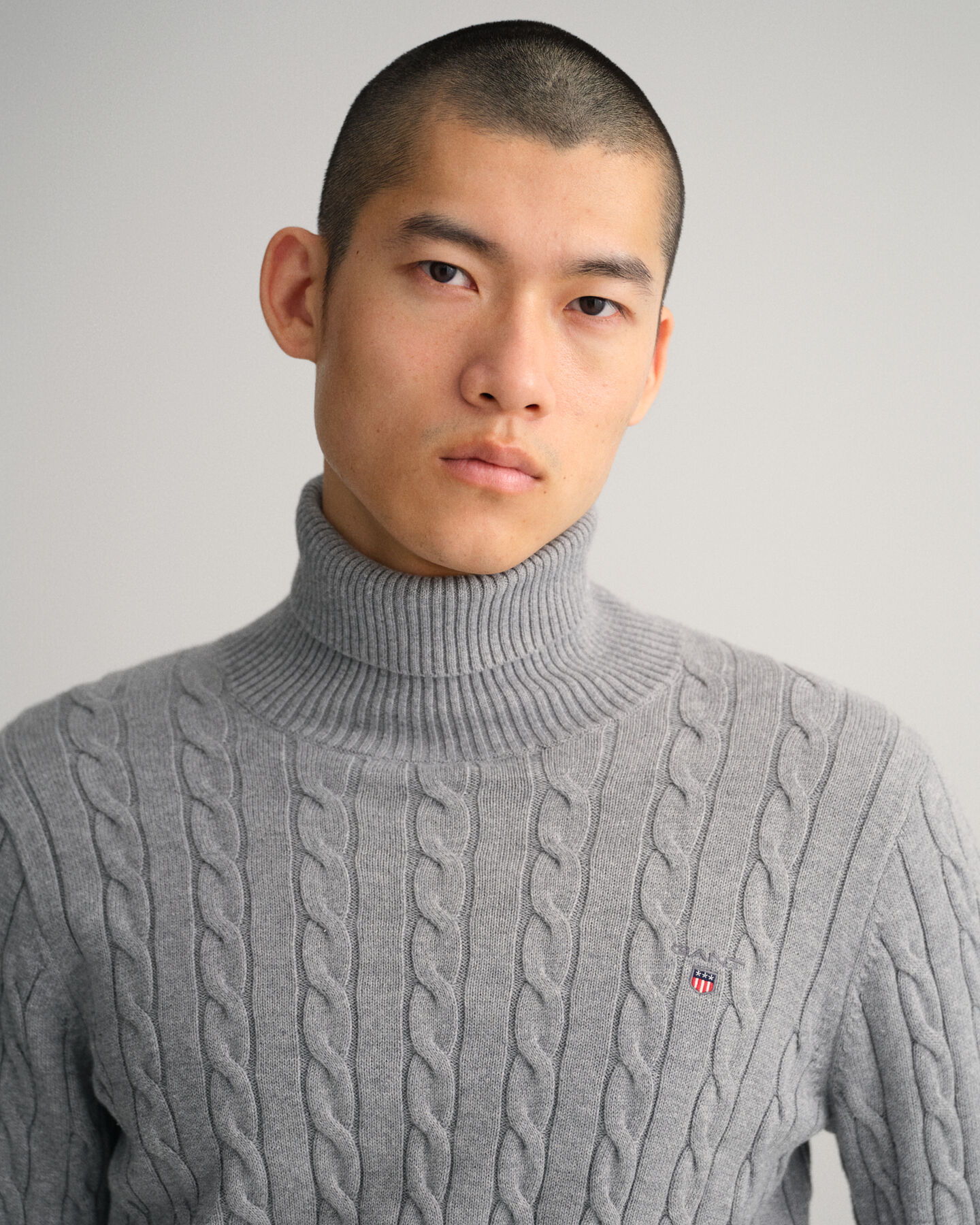 Cotton Cable Turtleneck Sweater