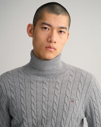 Cotton Cable Turtleneck Sweater