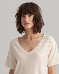 Detail Slit Long-Short Sleeve T-Shirt