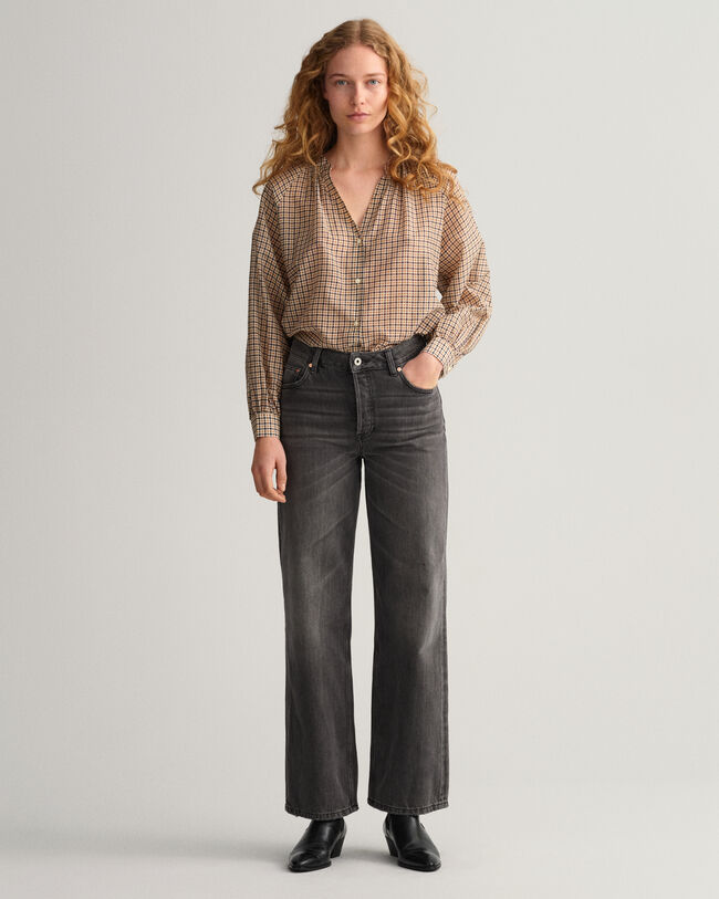 Check Cotton Silk Blouse