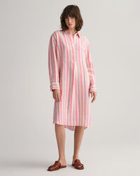 Multi Striped Linen Shirt Dress