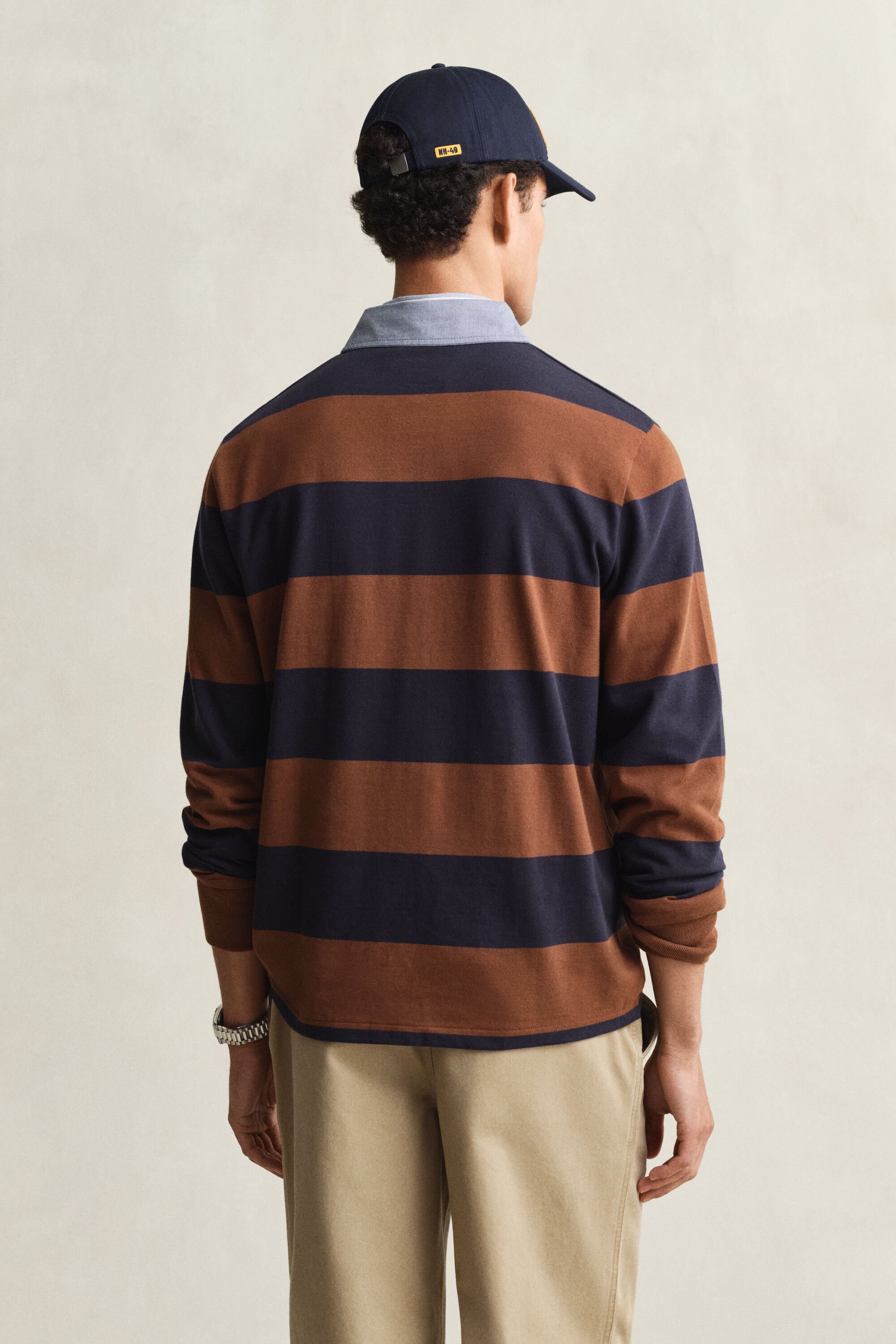 Chambray Collar Striped Heavy Rugger