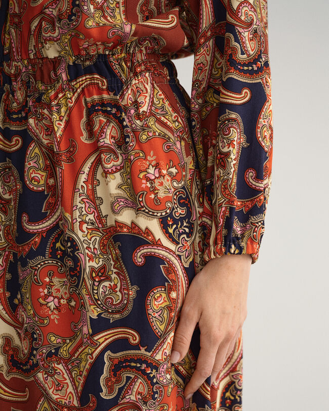 Paisley Boatneck Dress