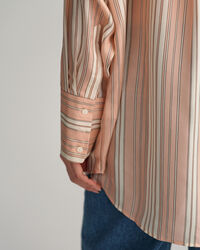 Oversized Striped Silk Shirt
