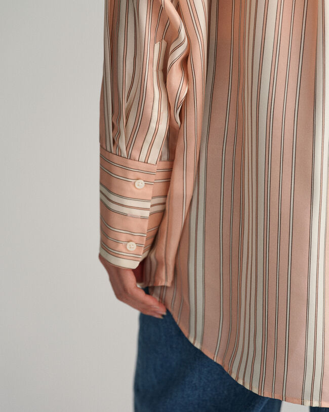 Oversized Striped Silk Shirt