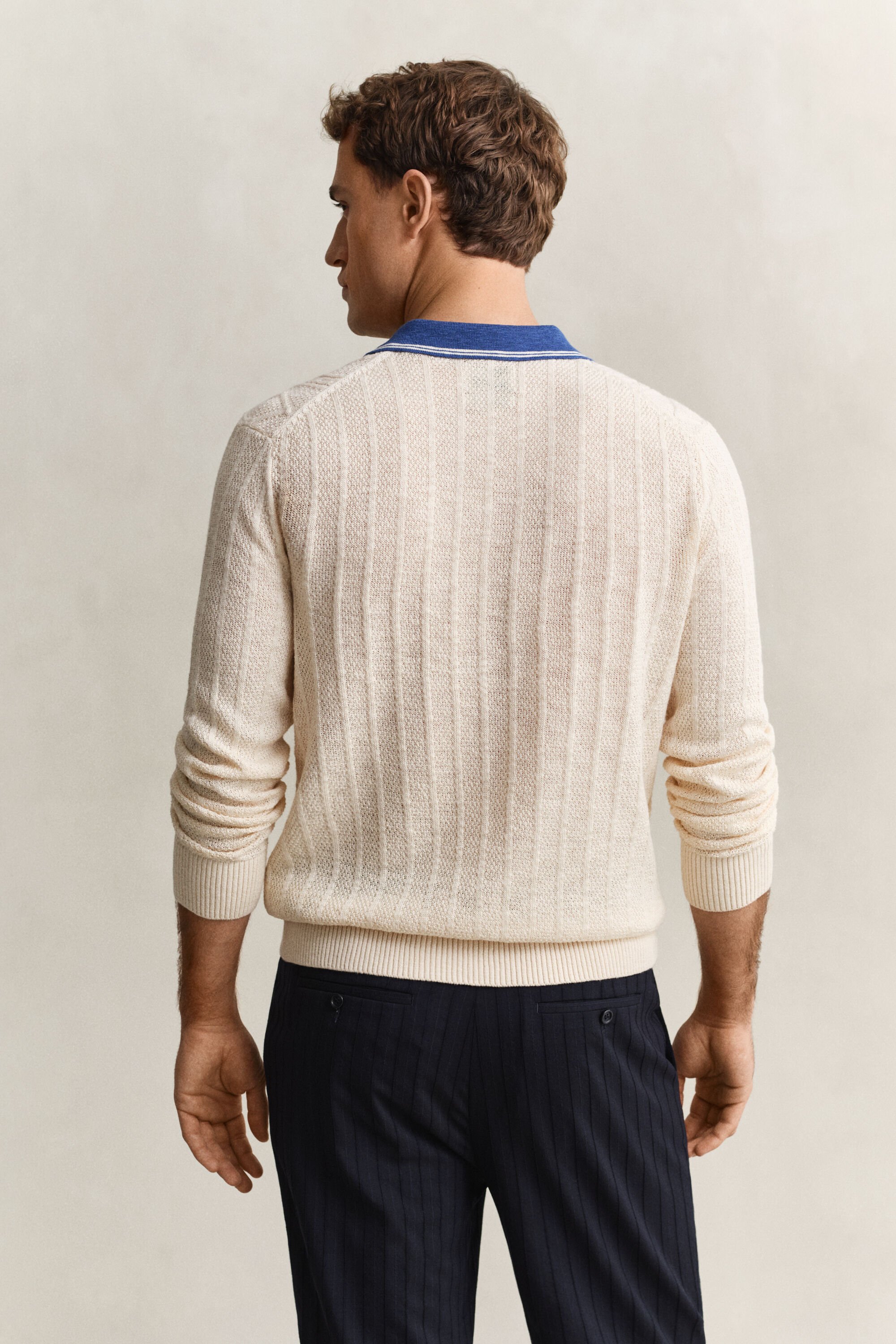 Cable Knit Polo Sweater