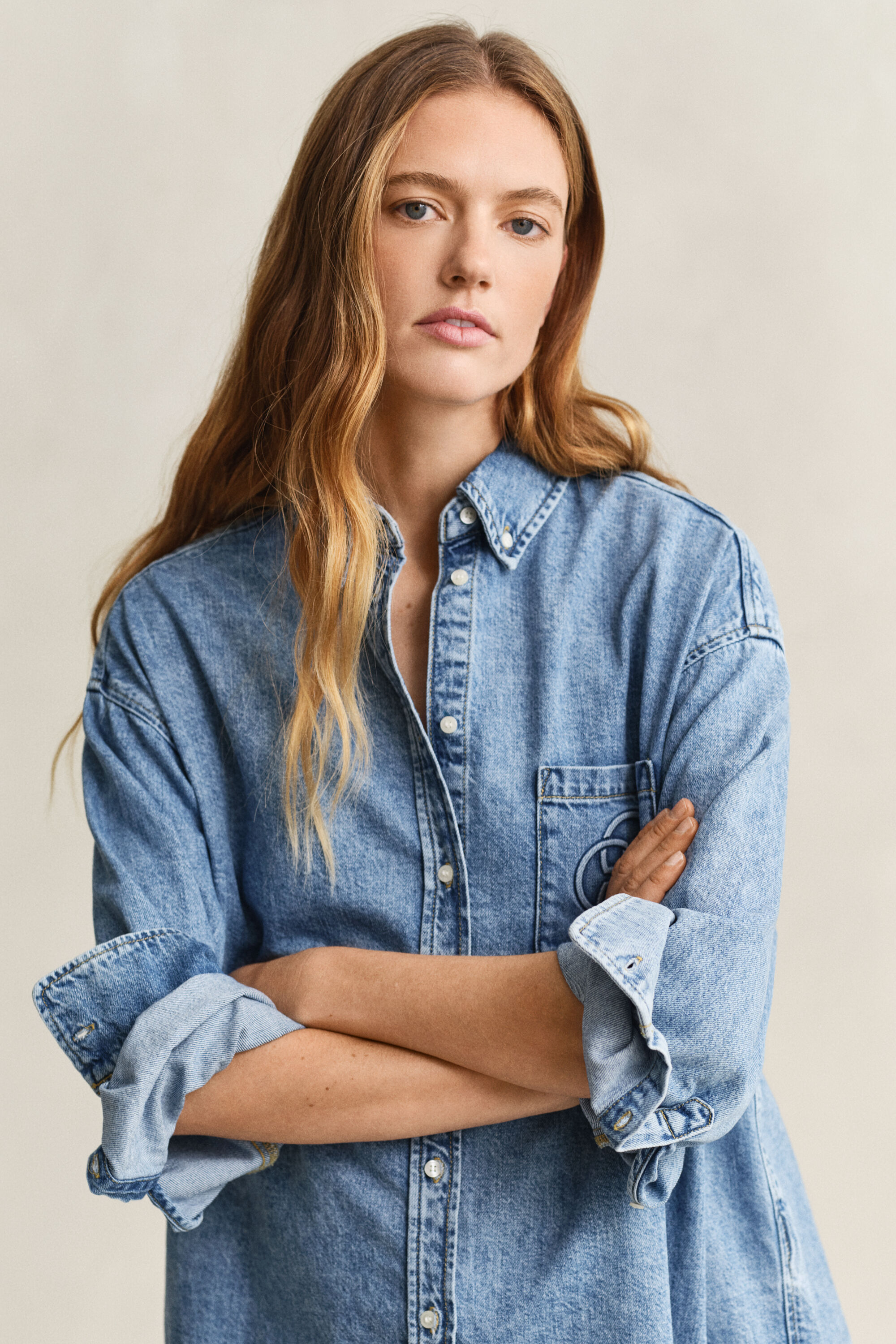 Embroidered Denim Shirt