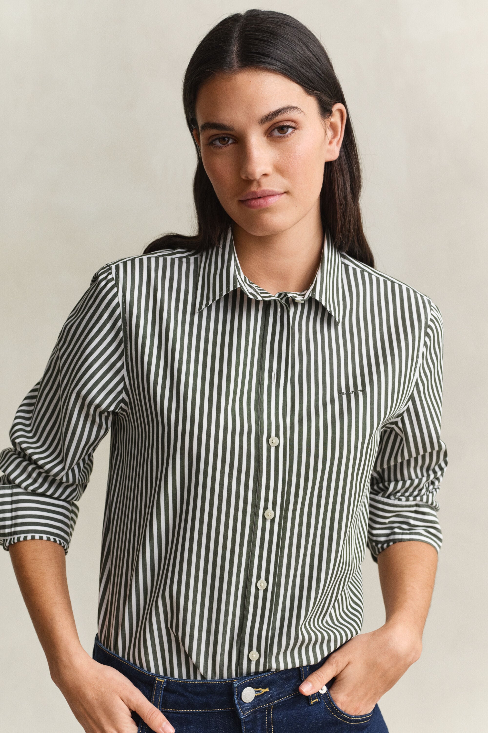 Regular Fit Striped Classic Poplin Shirt