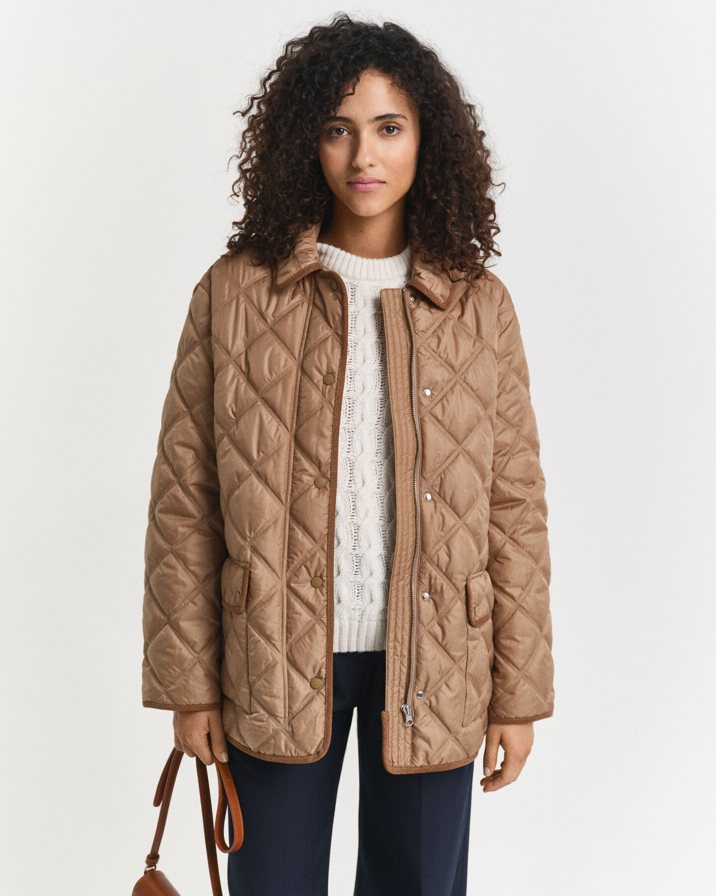 Quilted Corduroy Trim Jacket