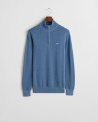Cotton Piqué Half-Zip Sweater