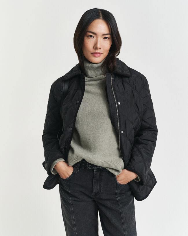 Quilted Corduroy Trim Jacket