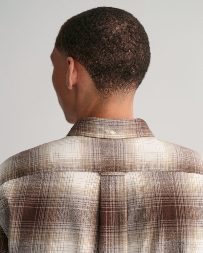 Regular Fit Shadow Check Flannel Shirt