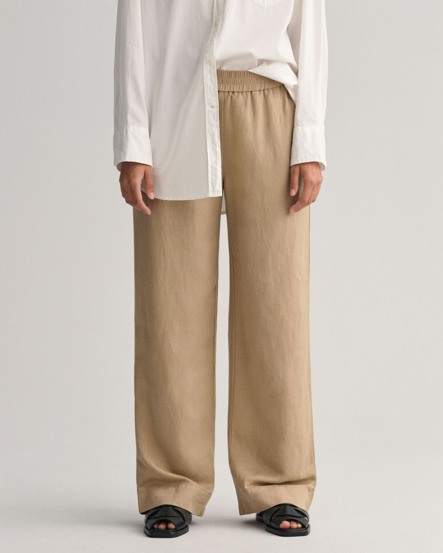 Linen Viscose Pull-On Pants