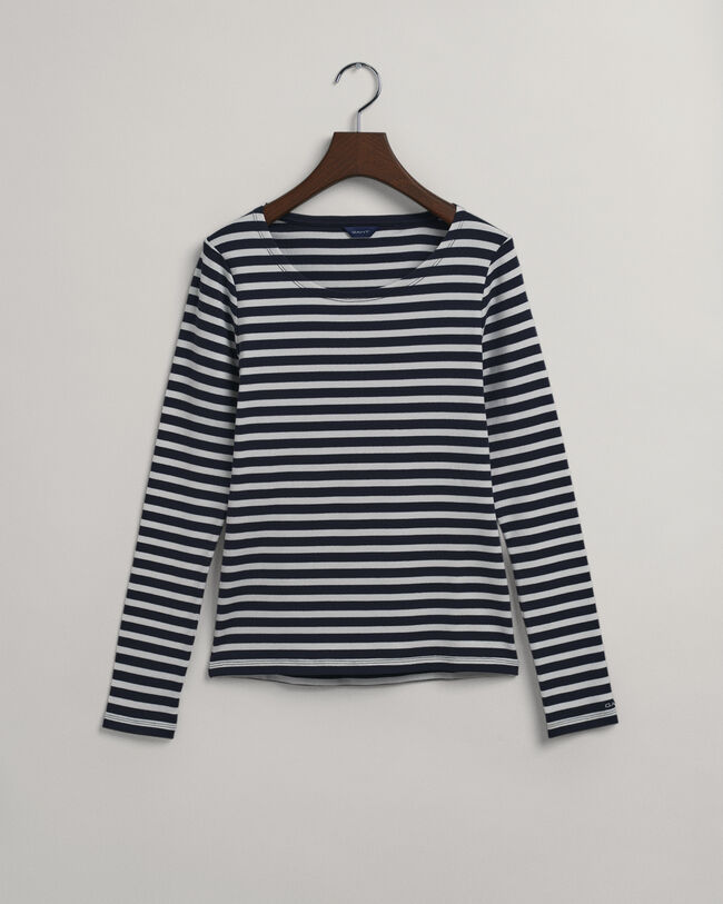 Striped Long Sleeve Ribbed T-Shirt