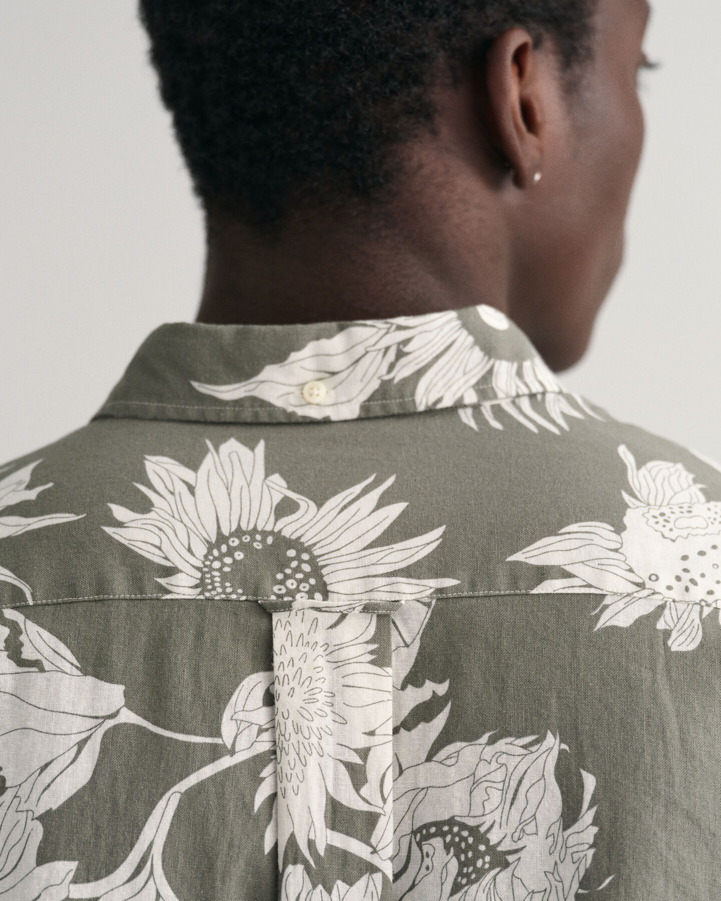 Regular Fit Sunflower Print Cotton Linen Shirt