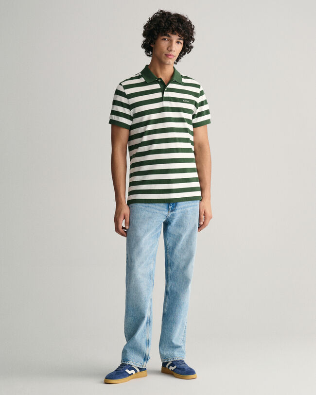 Wide Striped Piqu&eacute; Polo Shirt