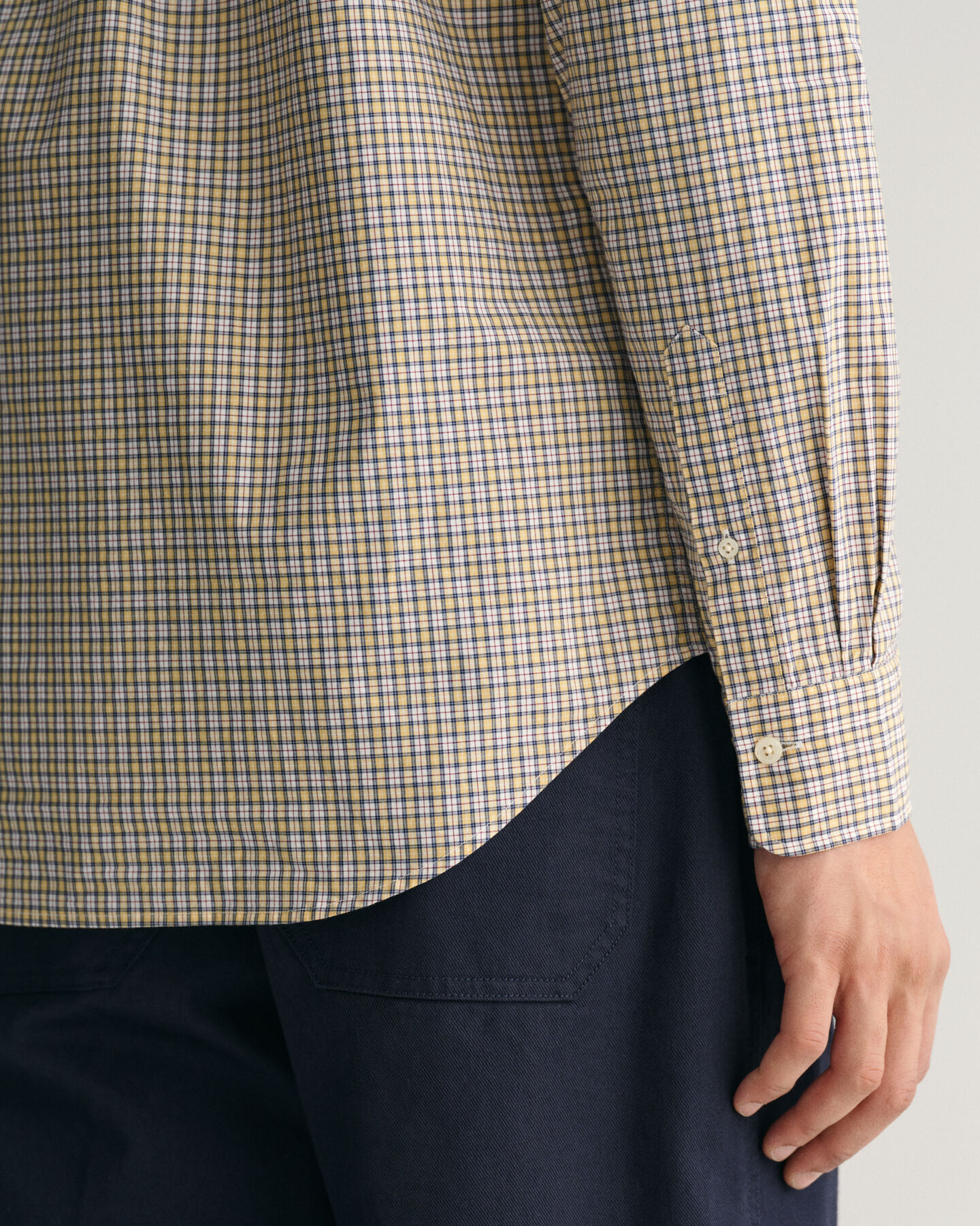 Regular Fit Micro Checked Poplin Shirt