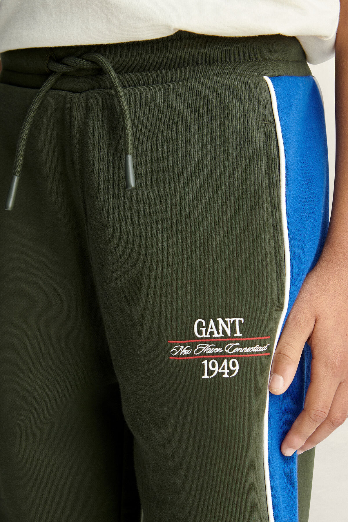 Teen Boys Color Block Sweatpants — DARK MOSS GREEN