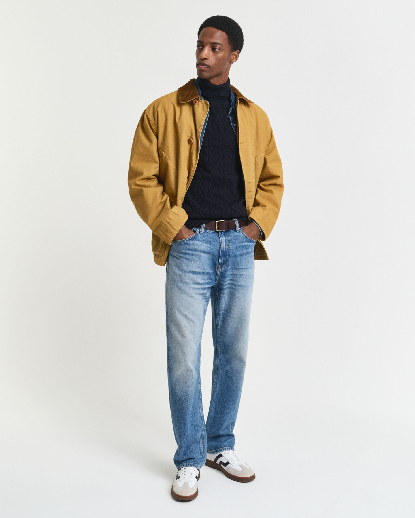 Cotton Cable Knit Turtleneck Sweater