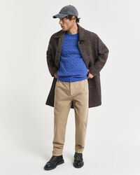 Cotton Cable Knit Crew Neck Sweater