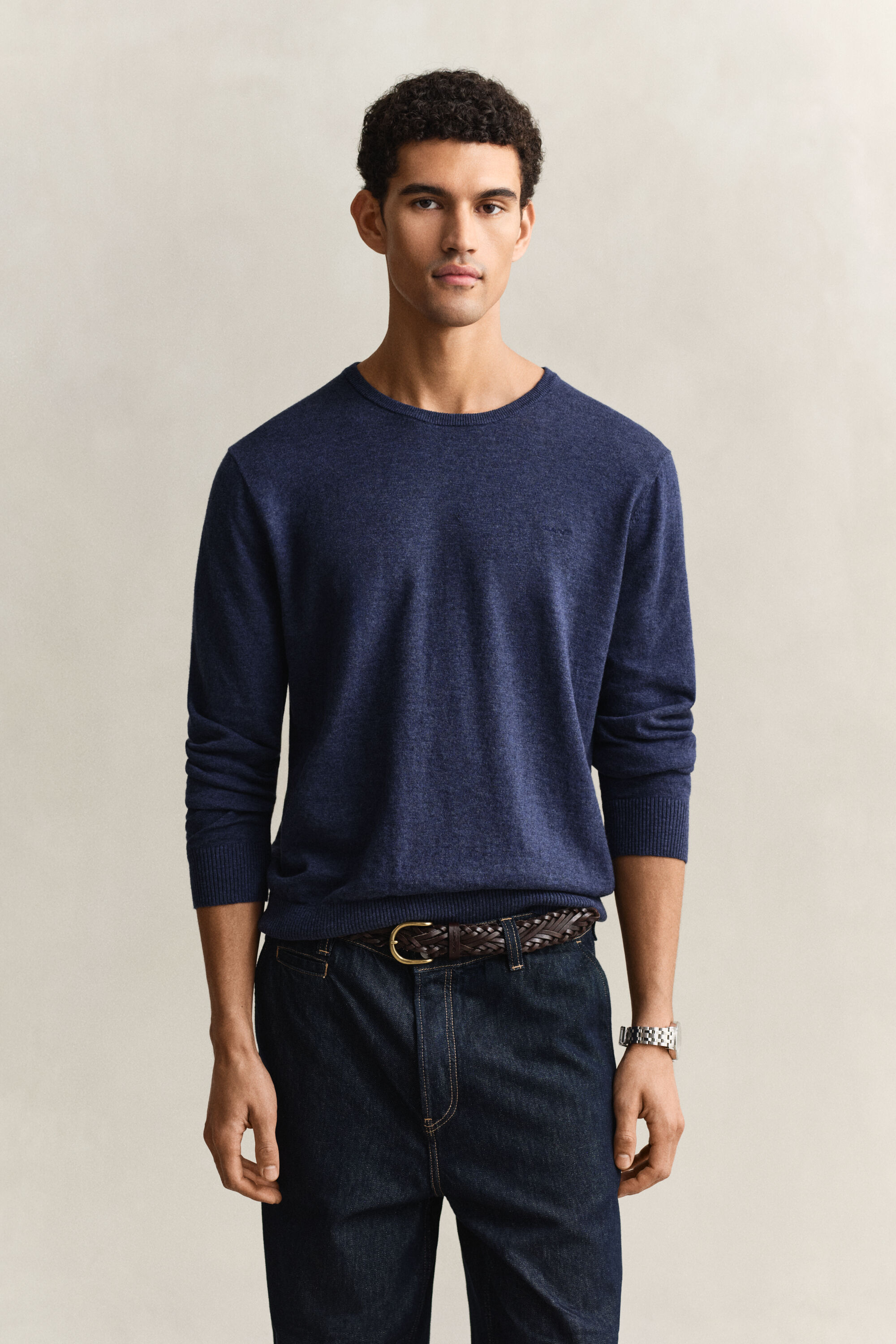 Slub Cotton Blend Sweater