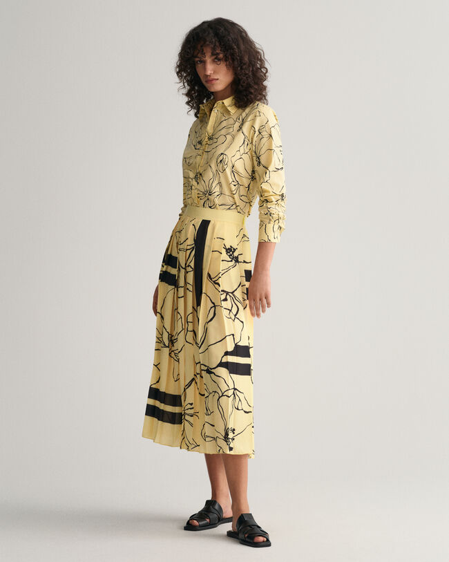 Regular Fit Line Drawing Cotton Voile Shirt