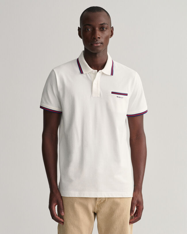 3-Color Tipped Piqu&eacute; Polo Shirt