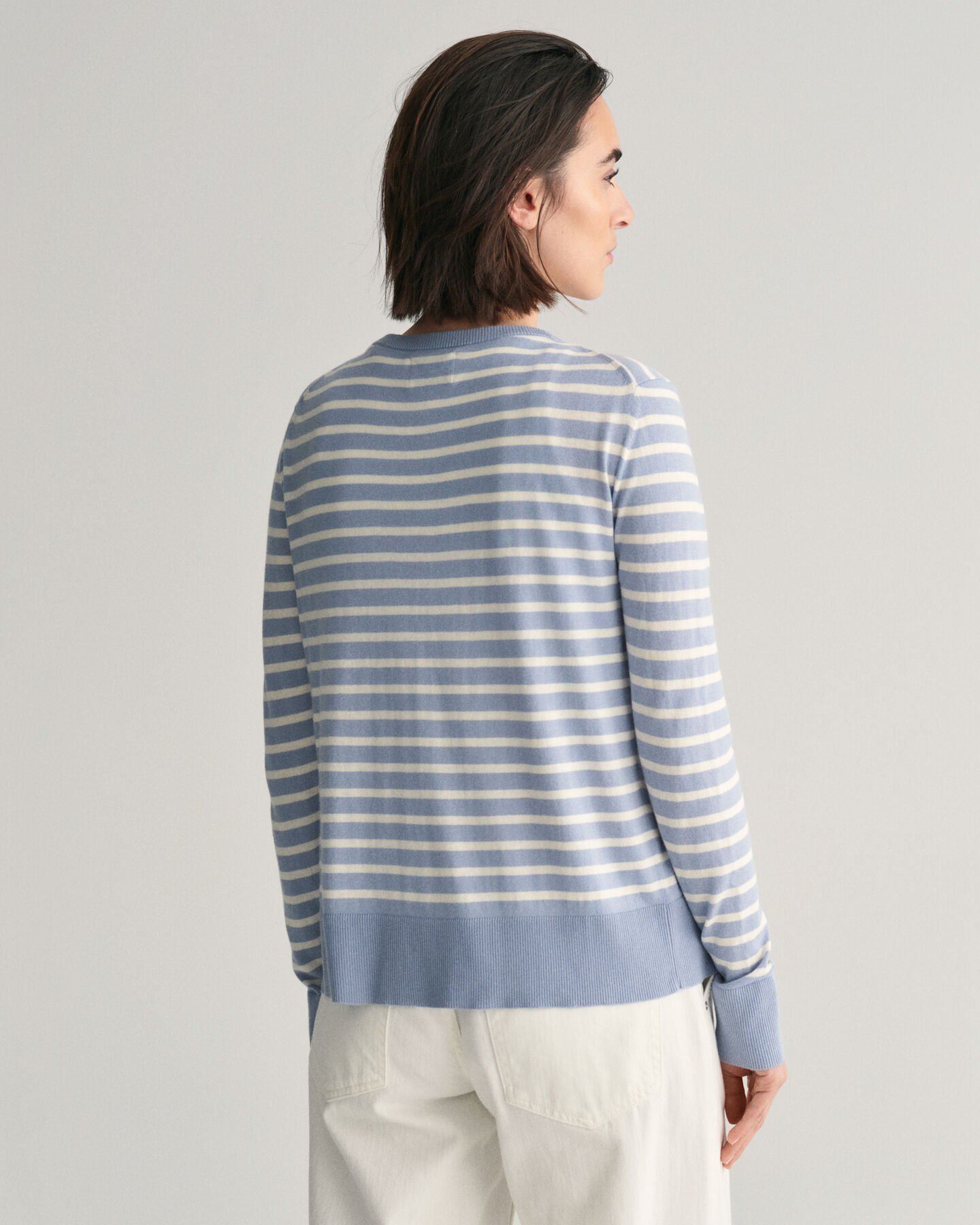 Fine Knit Striped Cardigan