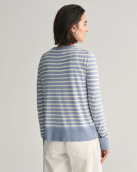 Fine Knit Striped Cardigan