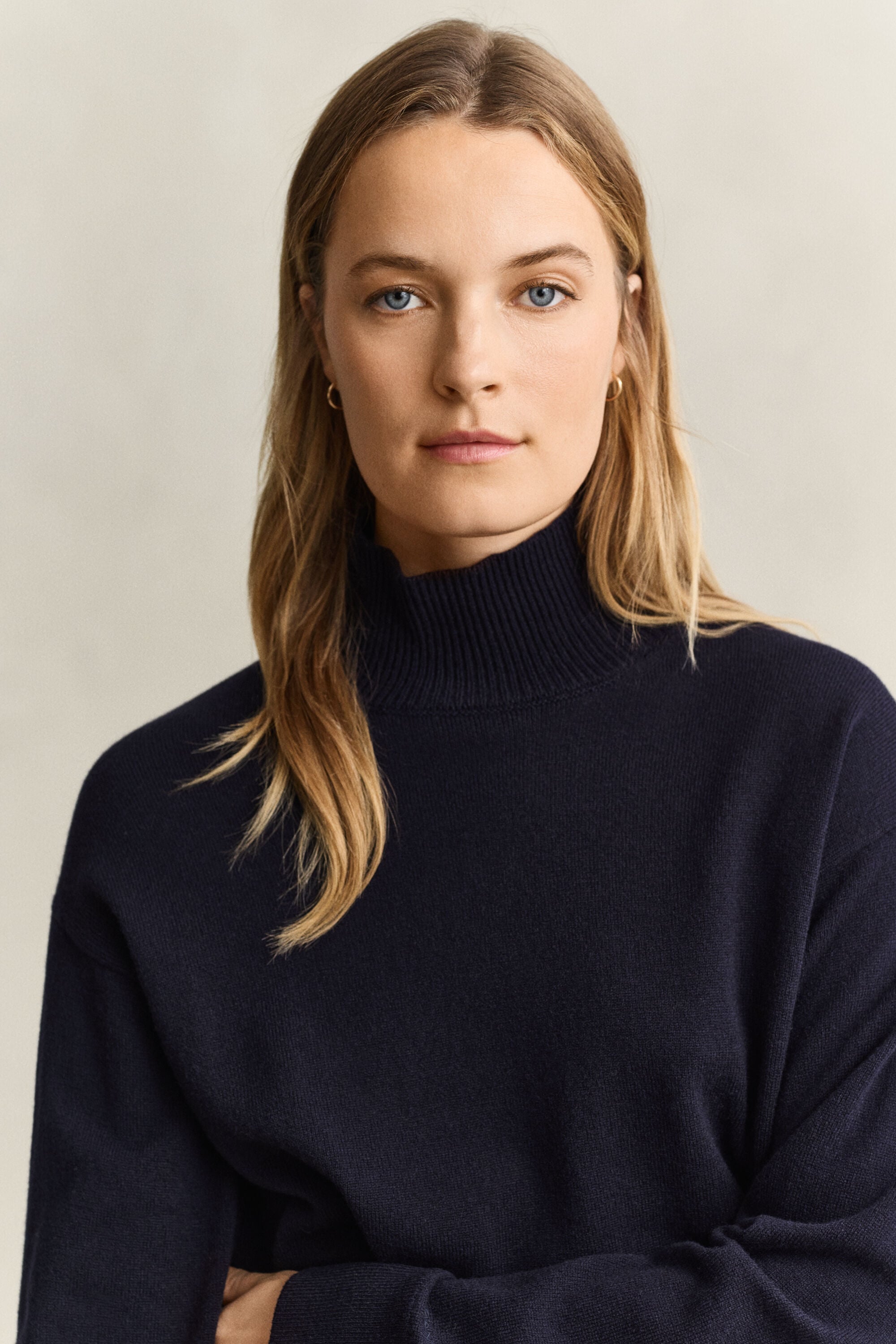 Superfine Lambswool Mock Neck Sweater
