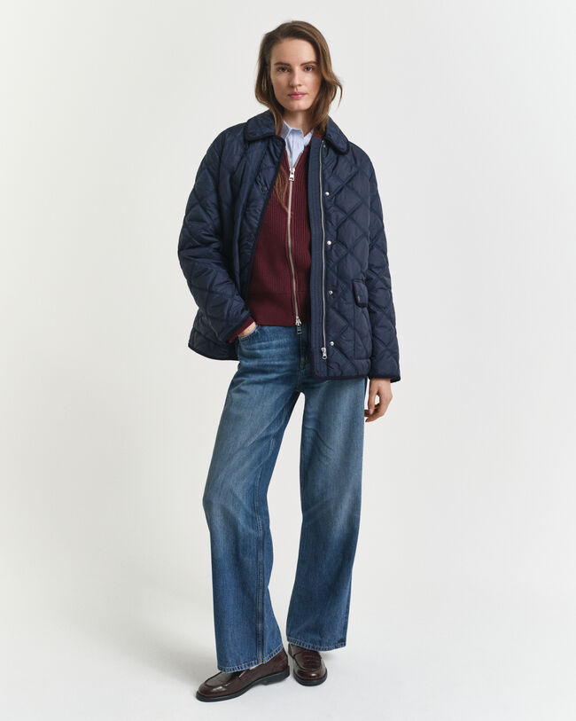 Quilted Corduroy Trim Jacket