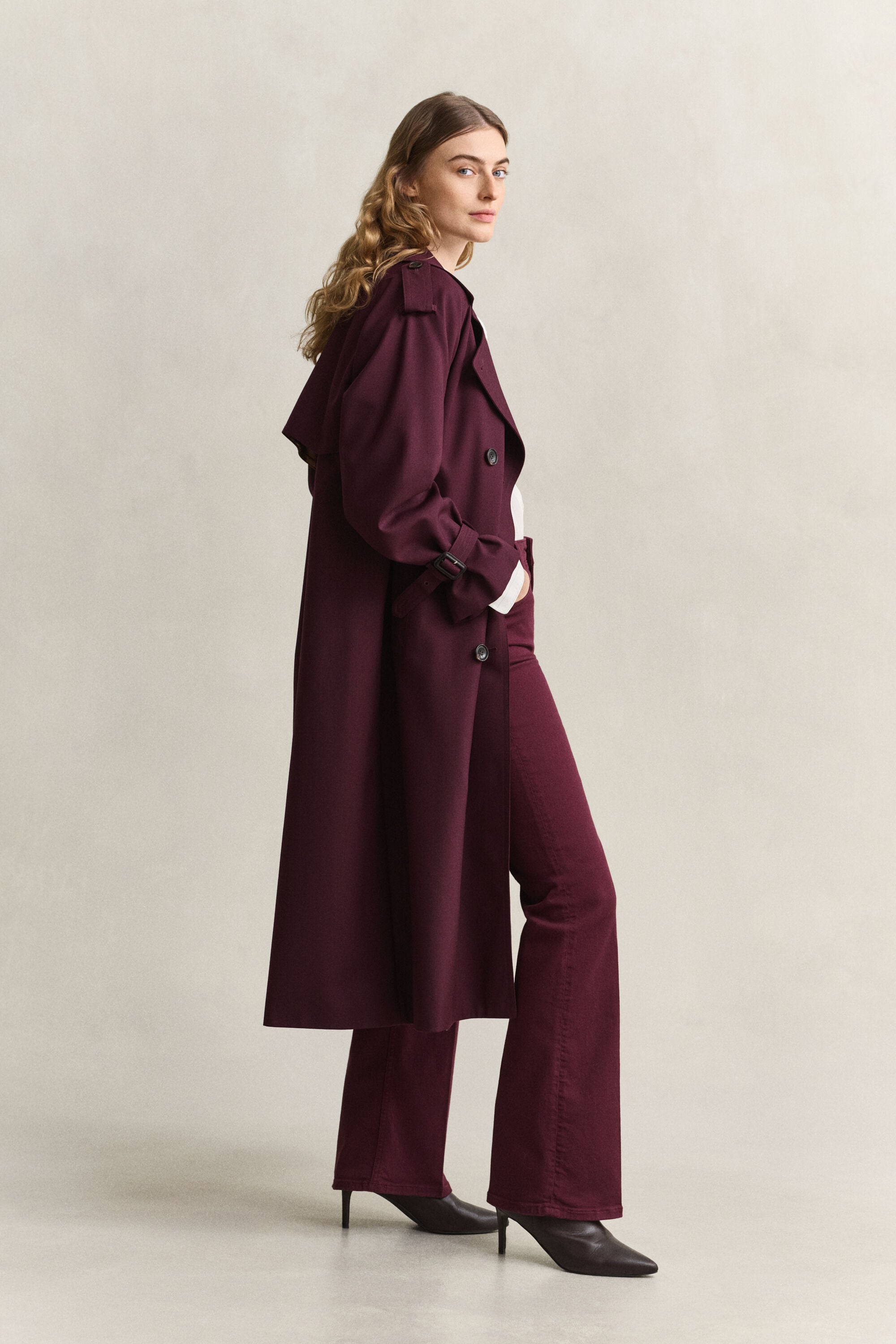Wool Blend Trench Coat