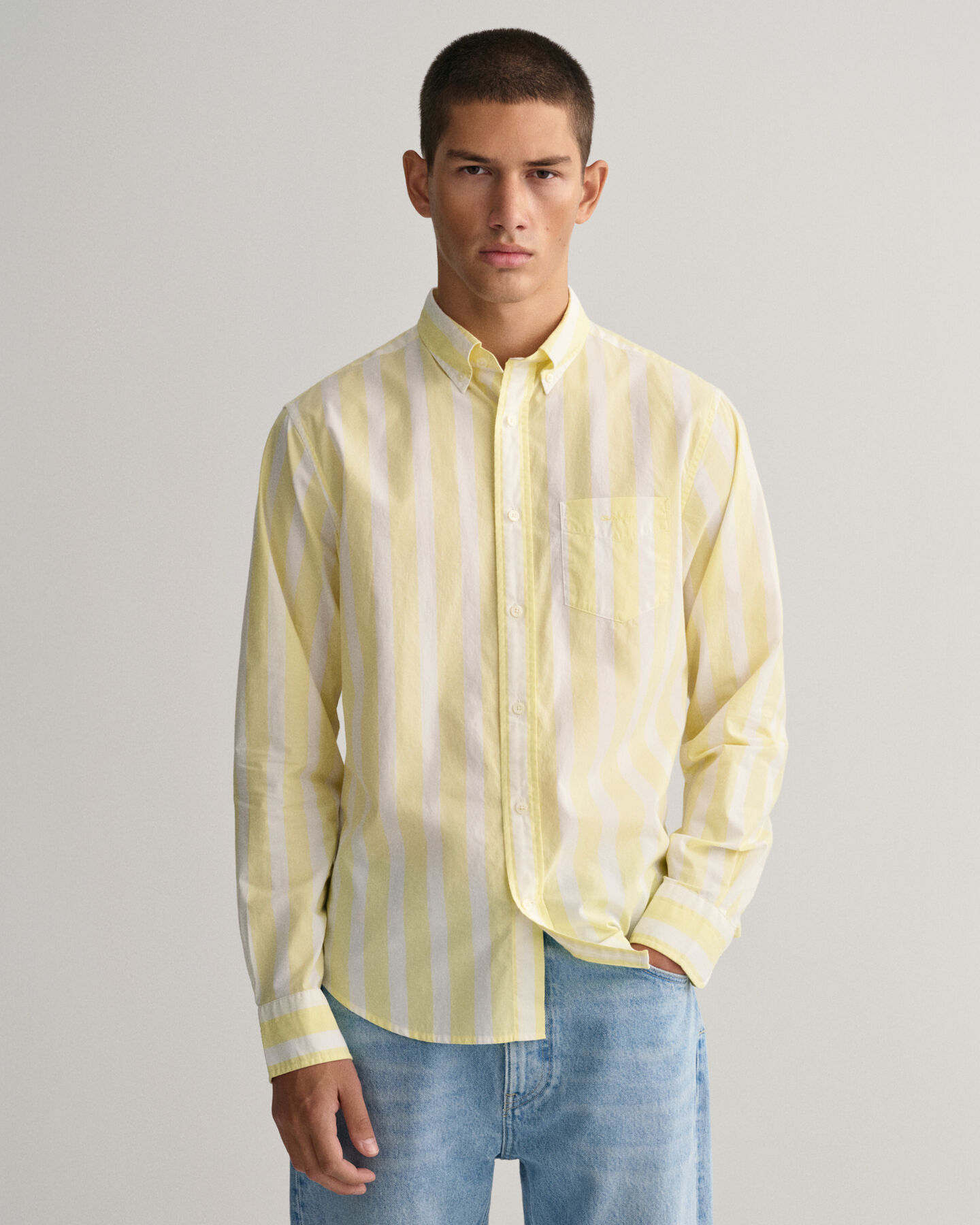 Regular Fit Wide Striped Broadcloth Shirt