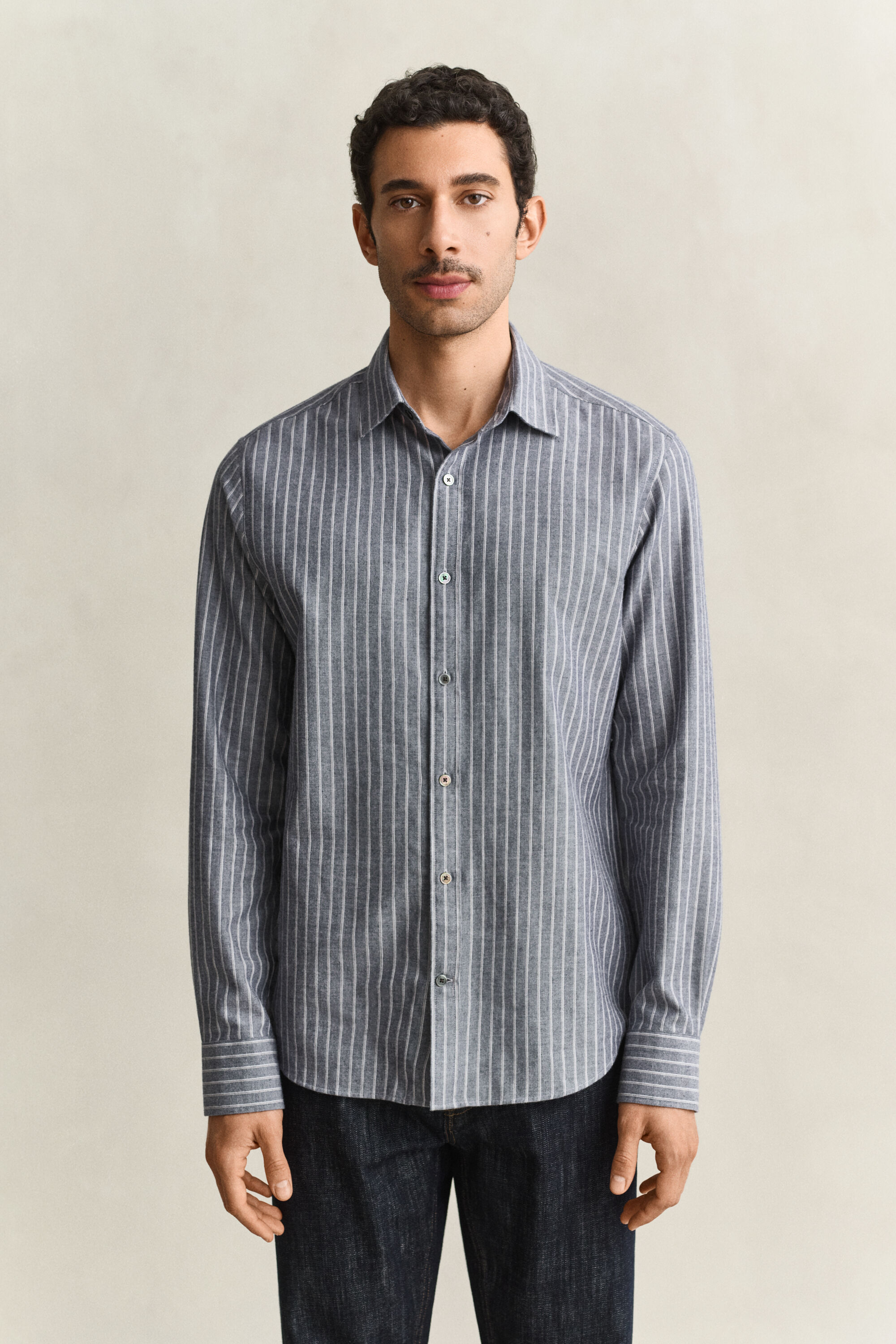 Striped Flannel Mélange Shirt