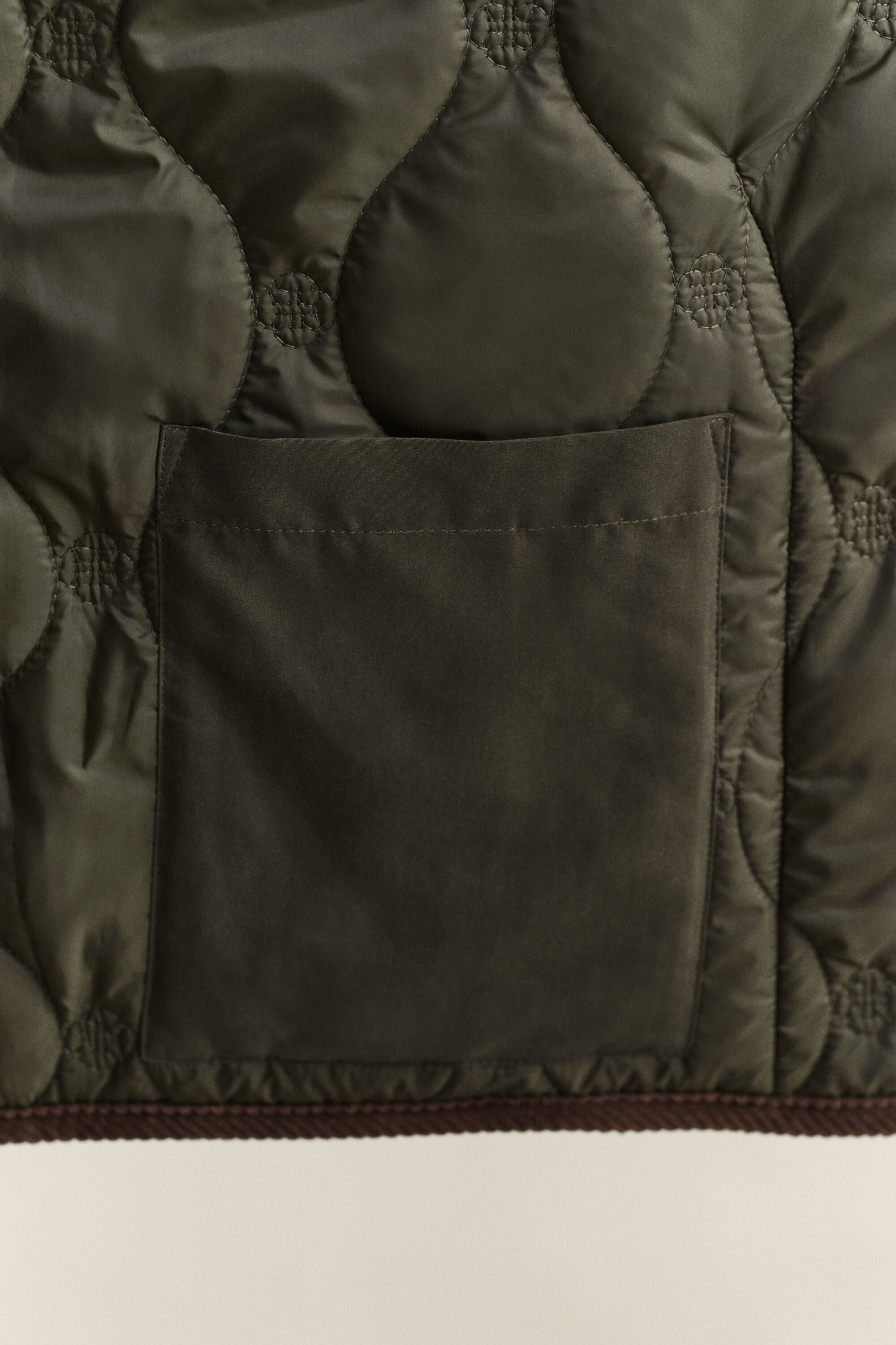 Monogram Quilted Jacket — DARK MOSS GREEN