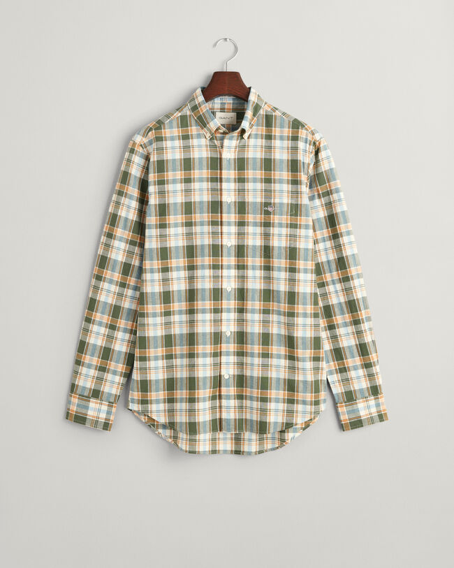Regular Fit Checked Cotton Linen Shirt