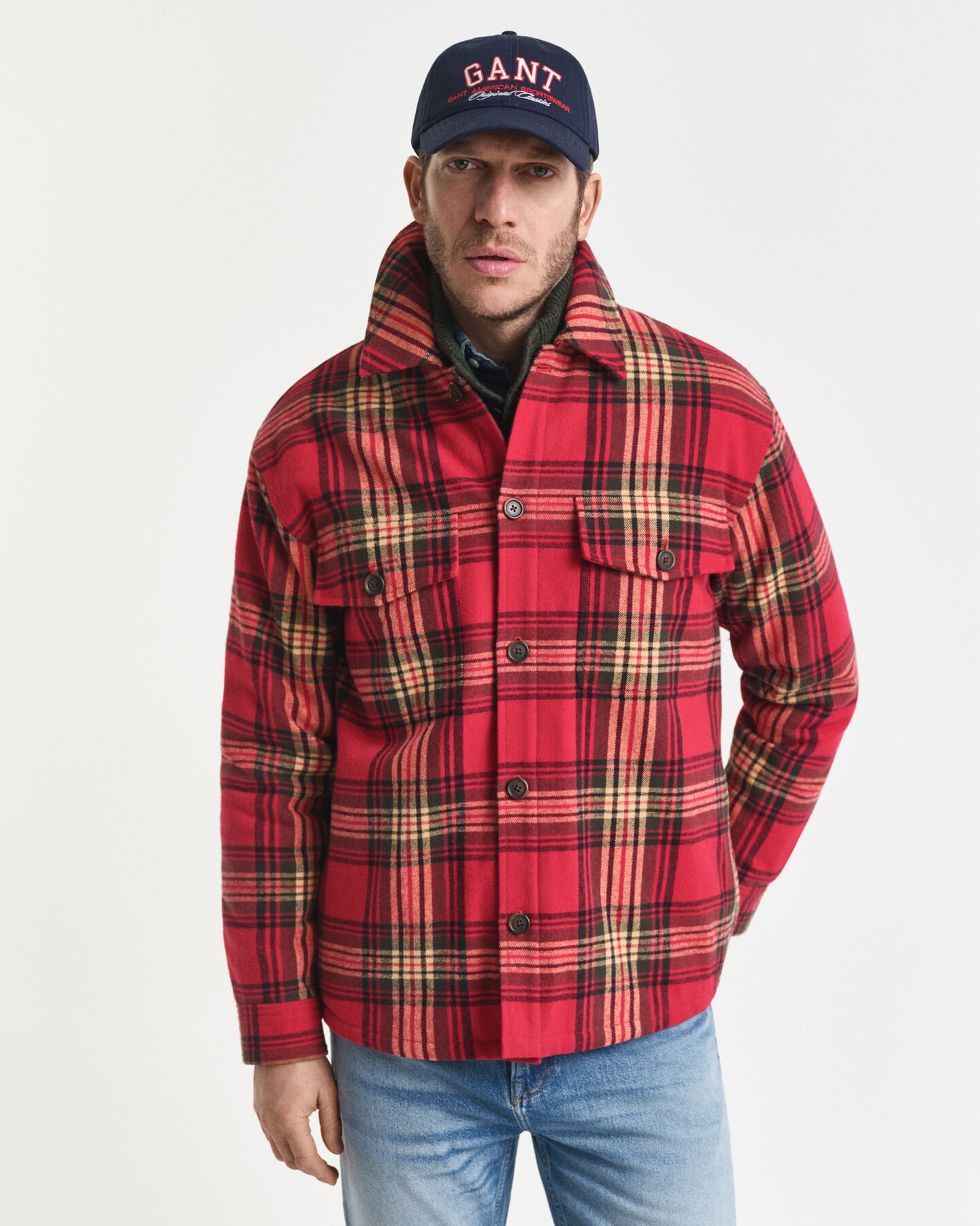 Relaxed Fit Checked Padded Overshirt