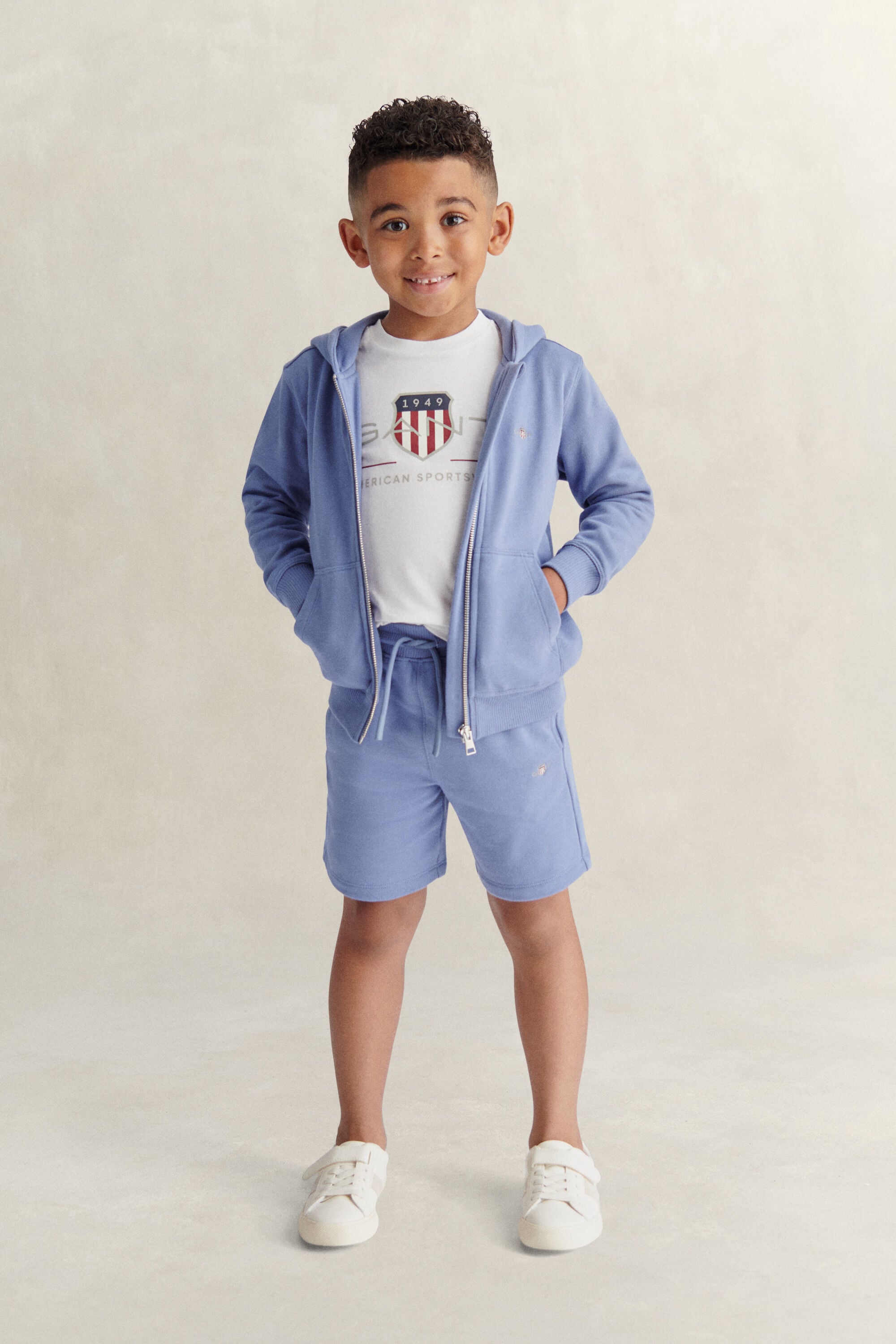 Boys Shield Zip Hoodie, T-Shirt & Sweatpants Set