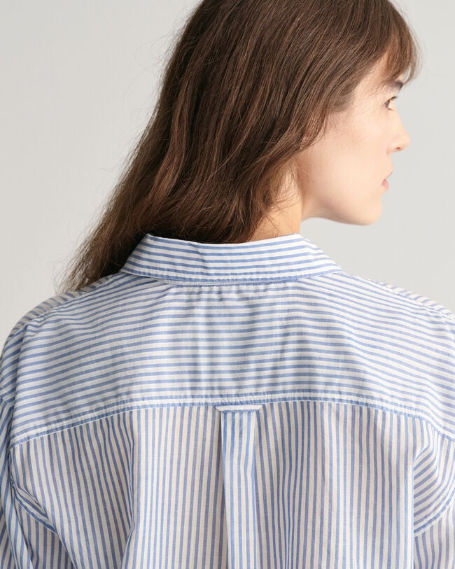 Relaxed Fit Wide Cuff Striped Shirt