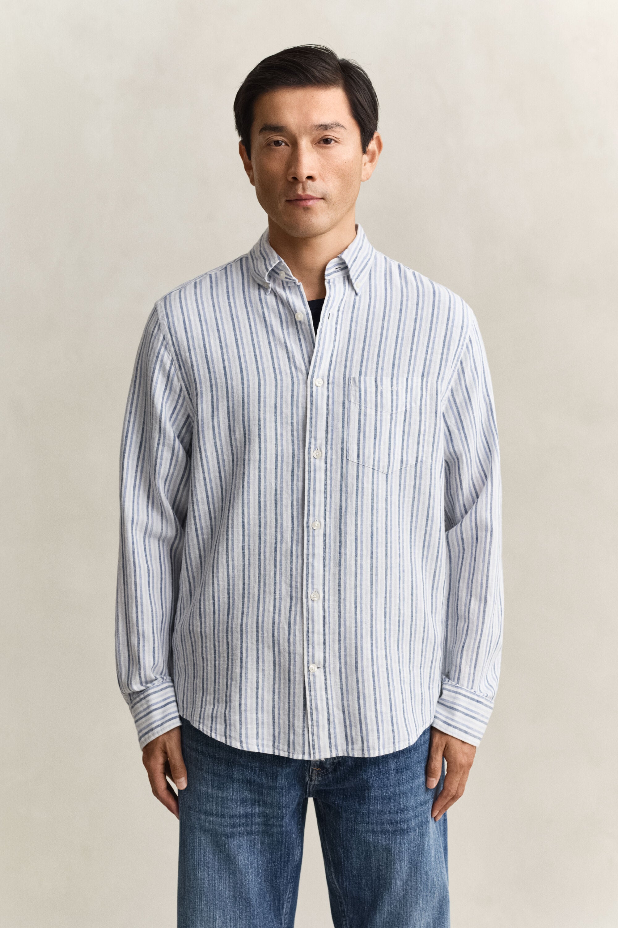 Striped Linen Blend Shirt