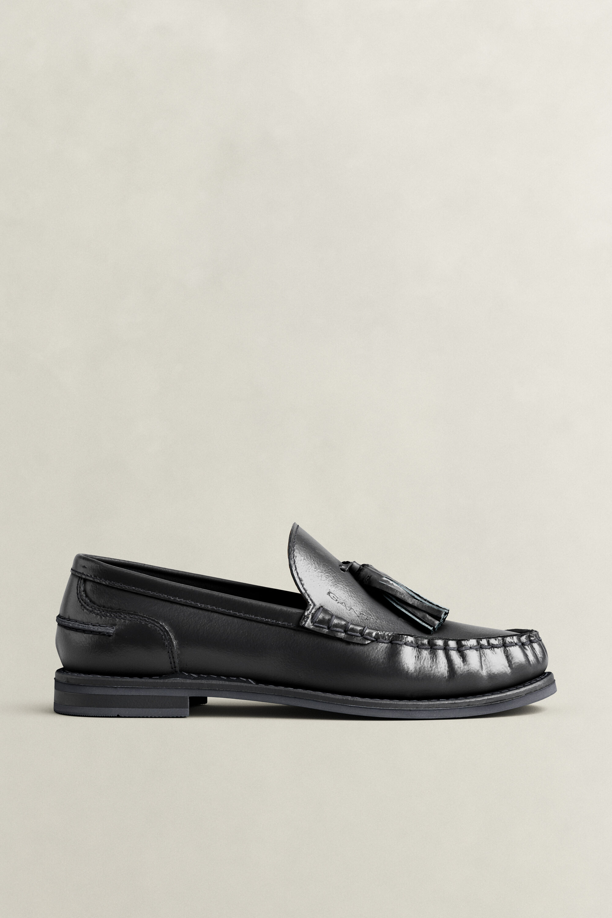 Gracelyn Leather Loafers — BLACK