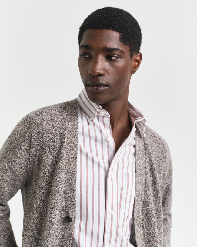Wool Blend Mouliné Cardigan