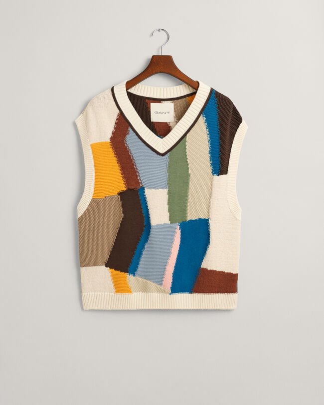 Art Print Knitted Vest