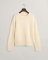 Tonal Striped Cotton Crew Neck Sweater