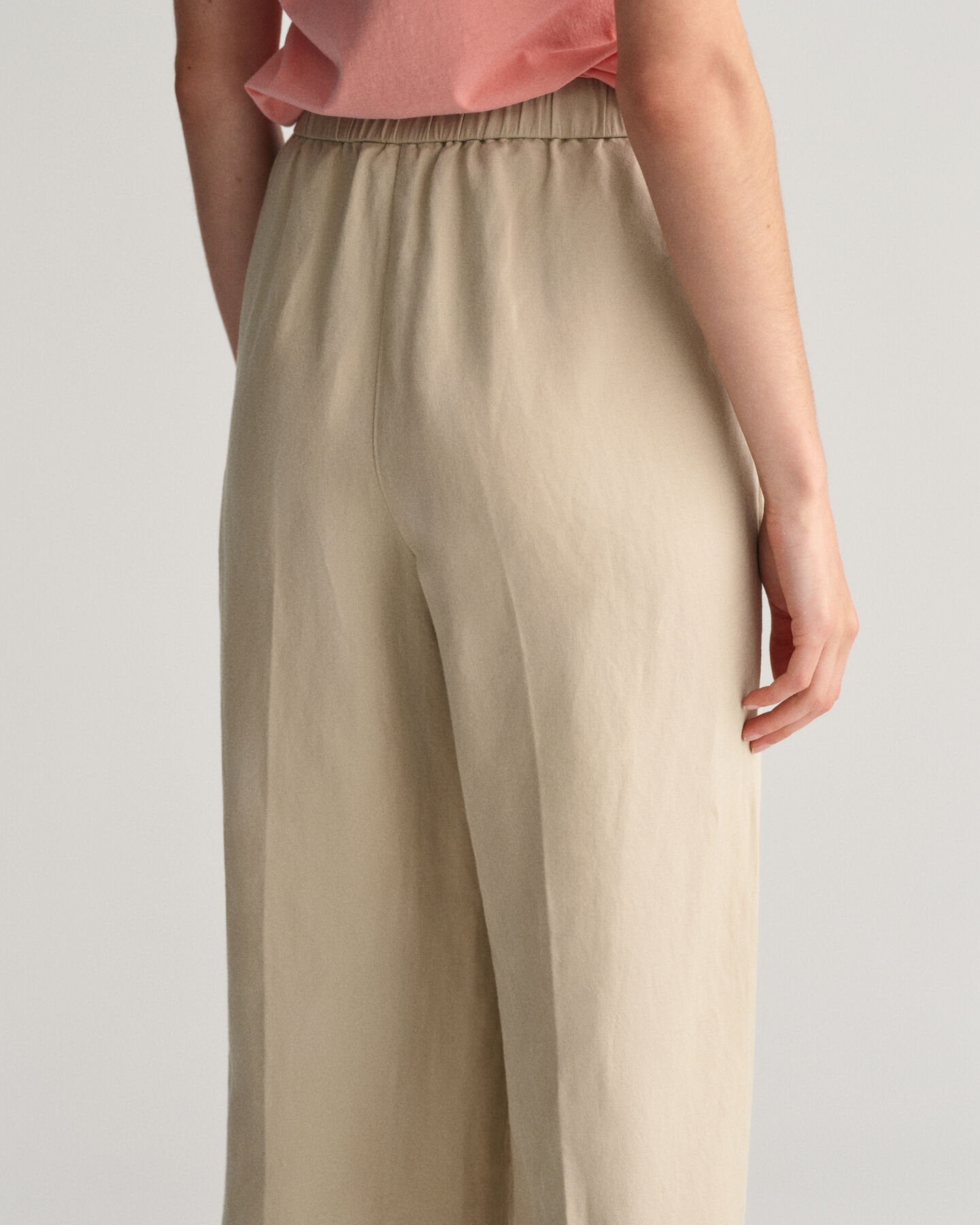 Relaxed Fit Linen Blend Pull-On Pants